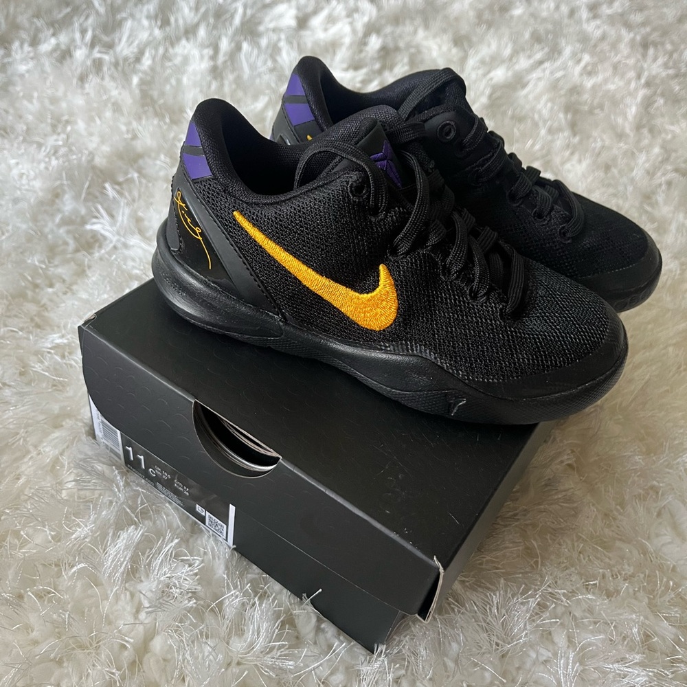 Kobe Kids Black and Gold Sneakers